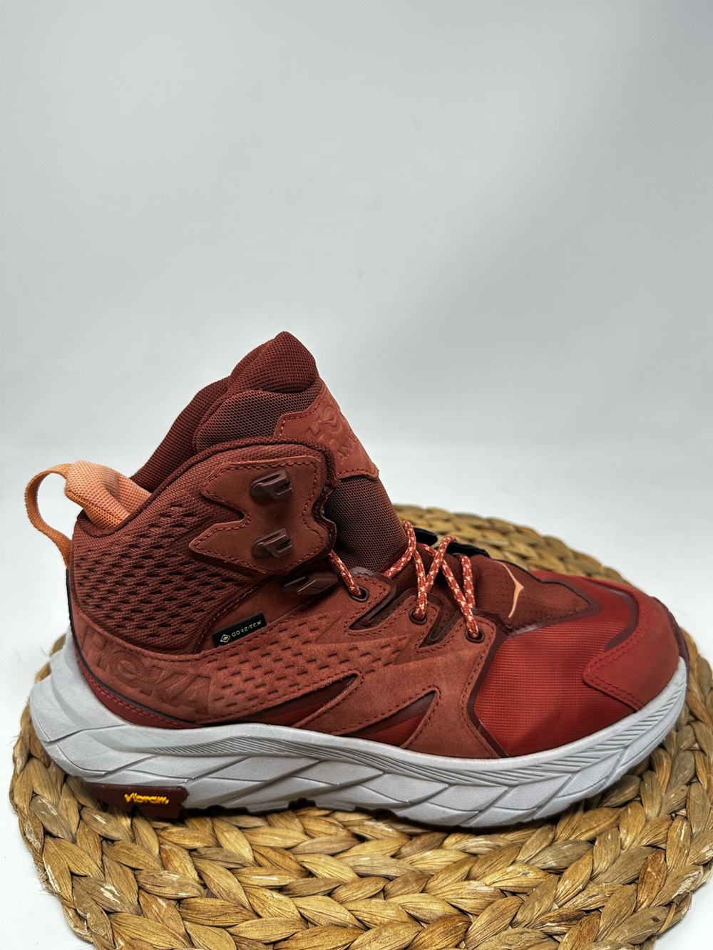 Hoka One Anacapa Mid GTX Gore-Tex Hiking Boot Shoes Hot Sauce Cherry